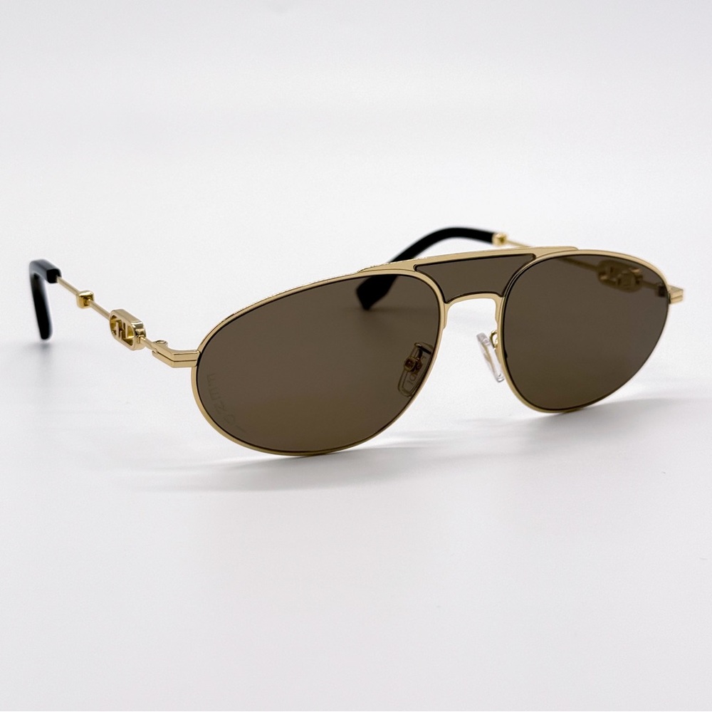 NEW FENDI FE40072U 30E SUNGLASS AVIATOR GOLD METAL UNISEX FENDI EYEWEAR - Picture 4 of 11